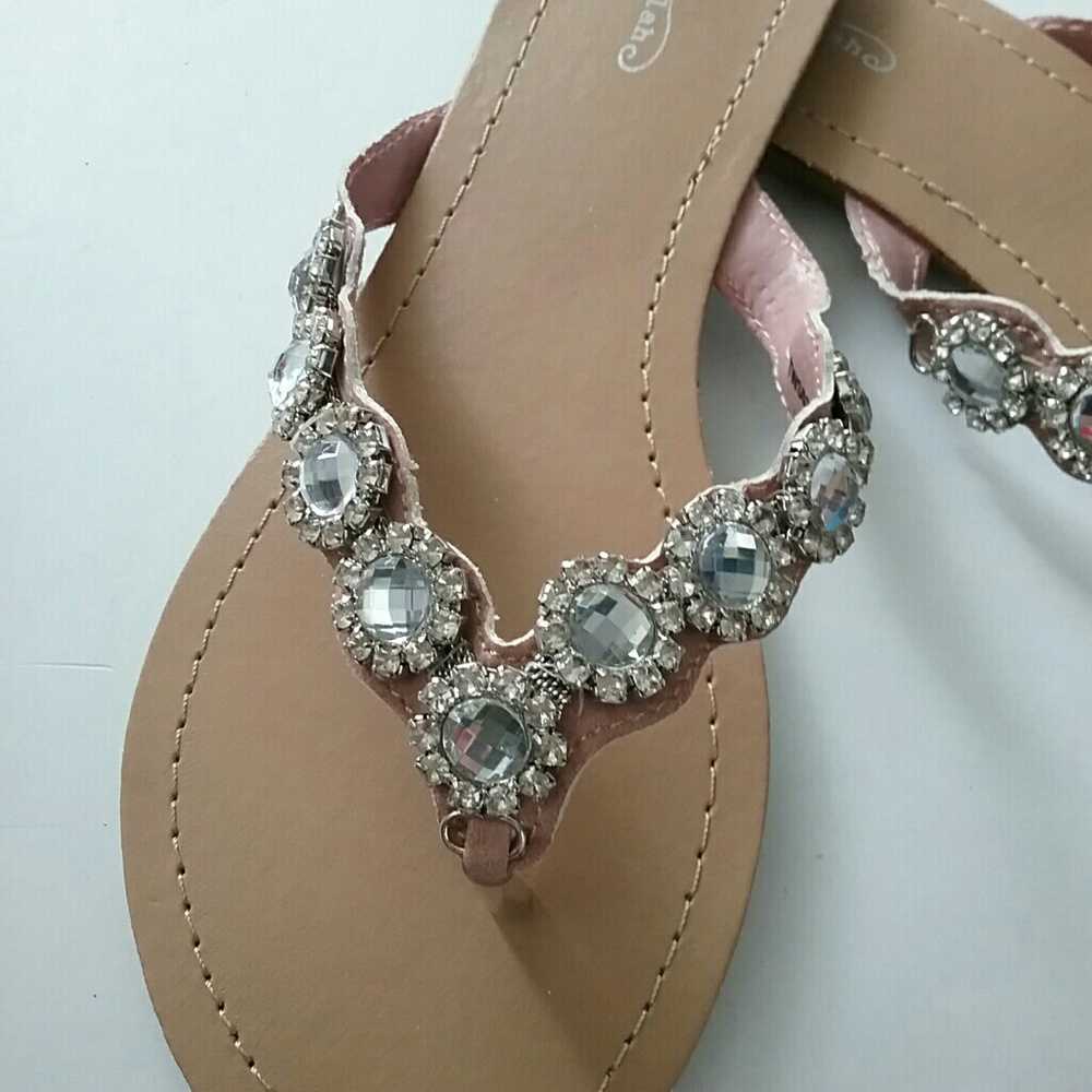 Tallulah Blu Light Pink Crystal Detail Sandal - Picture 3 of 8